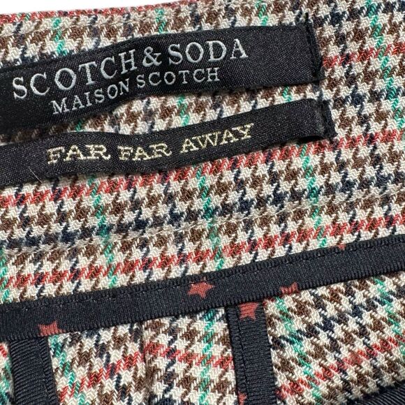 Scotch & Soda Anthropologie Far Far Away Maison Plaid Houndstooth Wool Blend‎ - Picture 4 of 15